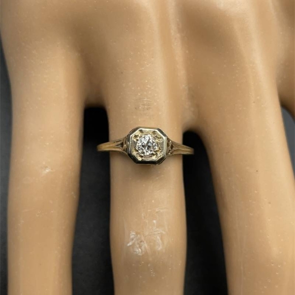 18k white gold geometric diamond ring - Picture 5 of 5